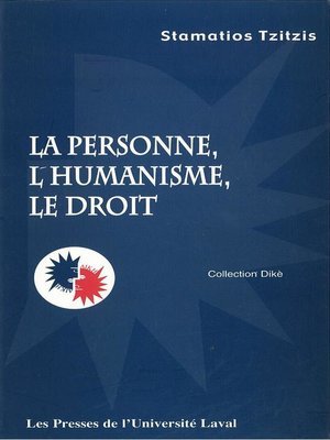 cover image of La personne, l'humanisme et le droit